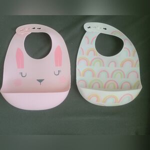 Cloud Island Silicone Baby Bibs 2 pack